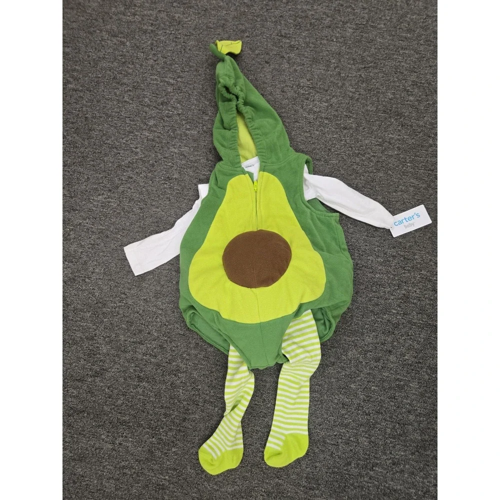 NWT Carter's Baby Avocado Halloween Costume 3-6 M Months Tights Green